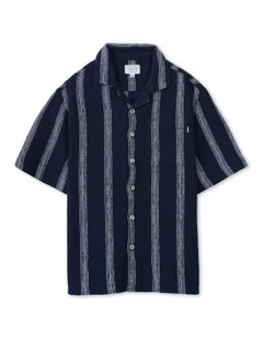 The Cefalu Short Sleeve Shirt (3-7 Years) in Navy