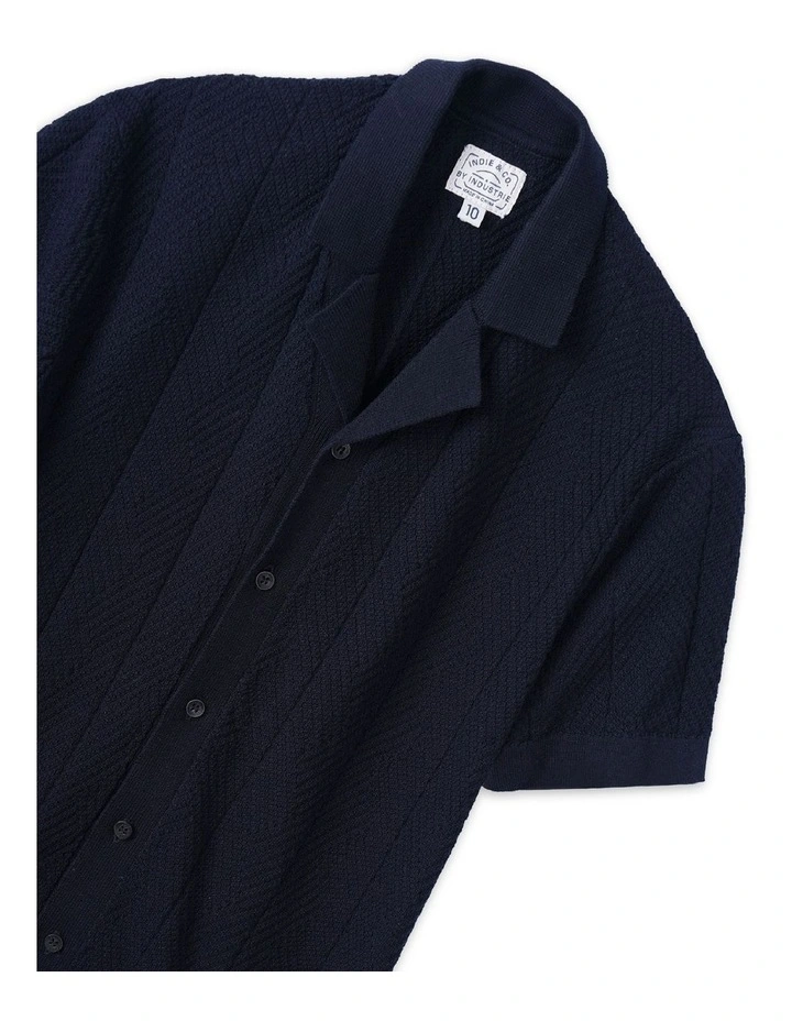 The Camber Short Sleeve Shirt (3-7 Years) in Dark Navy image 2
