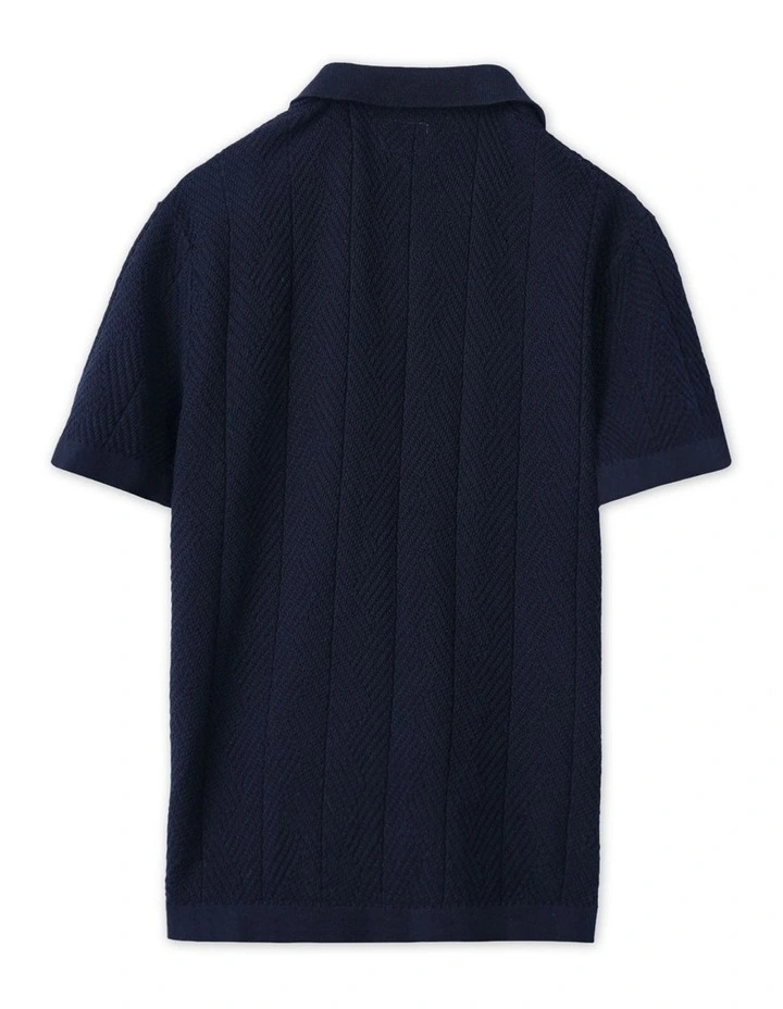 The Camber Short Sleeve Shirt (3-7 Years) in Dark Navy image 3