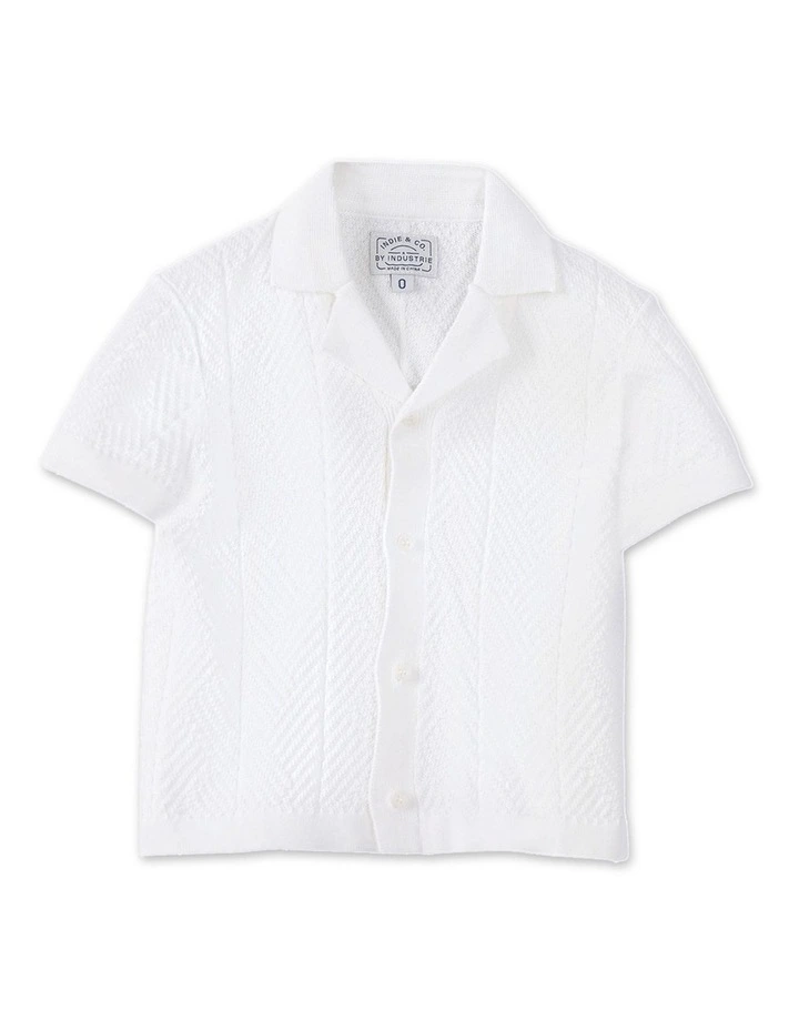 The Camber Short Sleeve Shirt (0-2 Years) in Chalk image 1