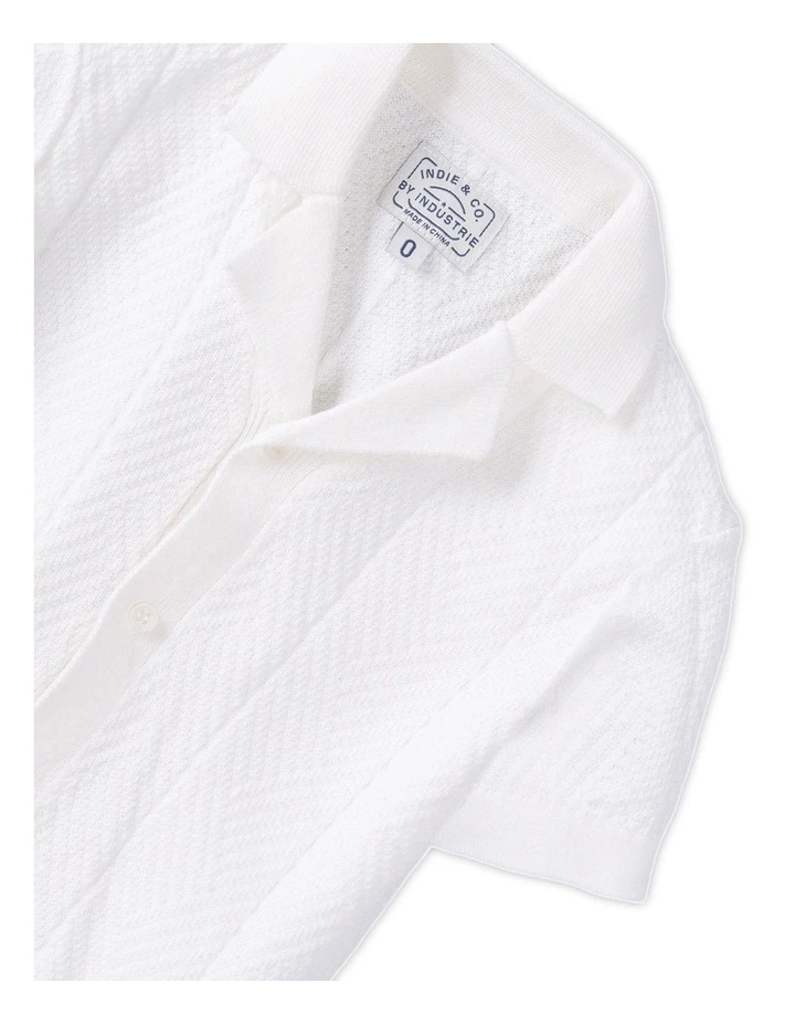 The Camber Short Sleeve Shirt (0-2 Years) in Chalk image 2