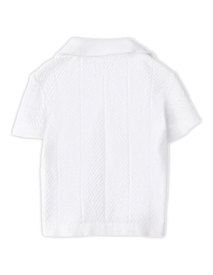 The Camber Short Sleeve Shirt (0-2 Years) in Chalk image 3