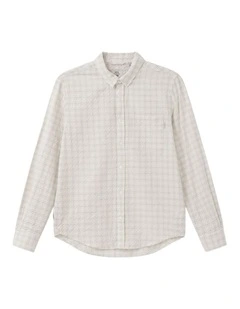 The Oswald Long Sleeves Shirt in Stone Combo