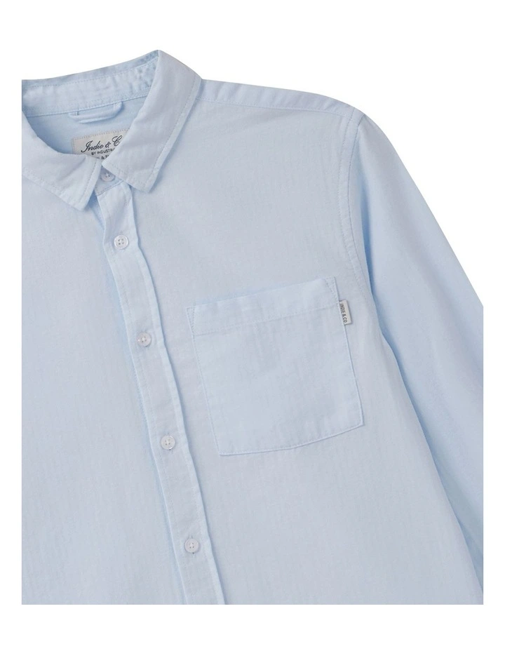 The Rockaway Long Sleeve Shirt (8-16 Years) in Chambray image 2