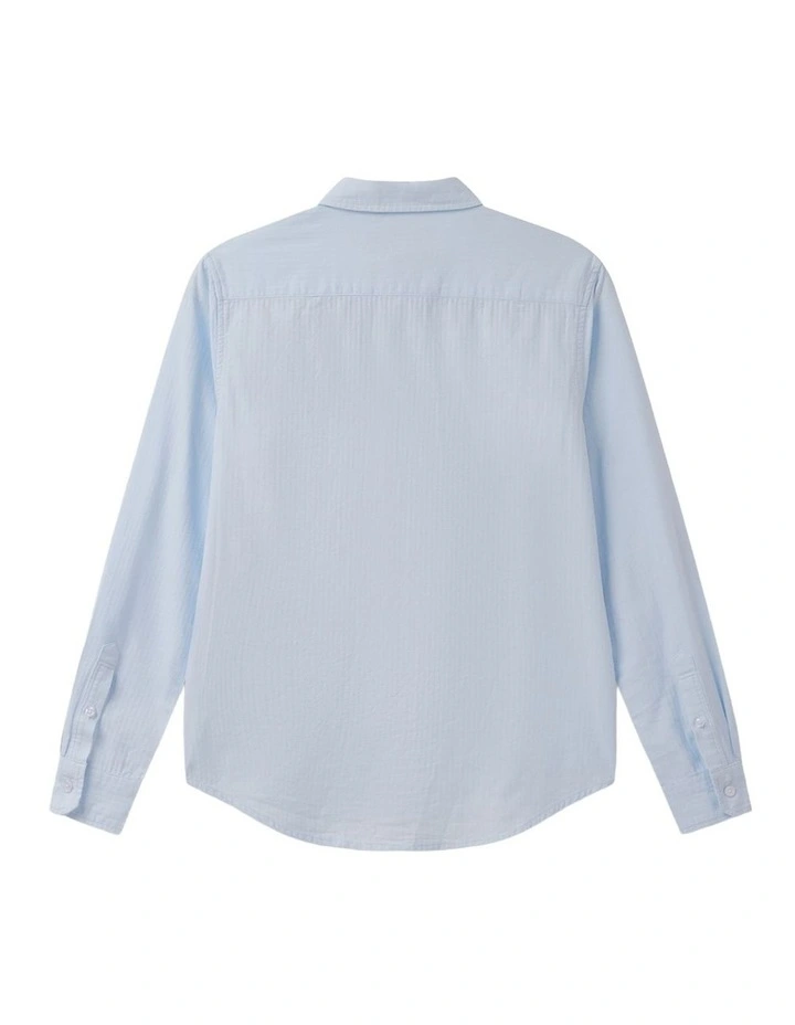 The Rockaway Long Sleeve Shirt (8-16 Years) in Chambray image 3