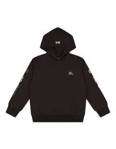 The Race Tech Hoodie  (8-16 Years) in Obsidian