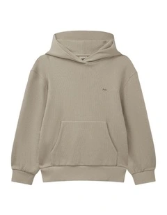The Jackson Waffle Hoodie (8-16 Years) in Mushroom