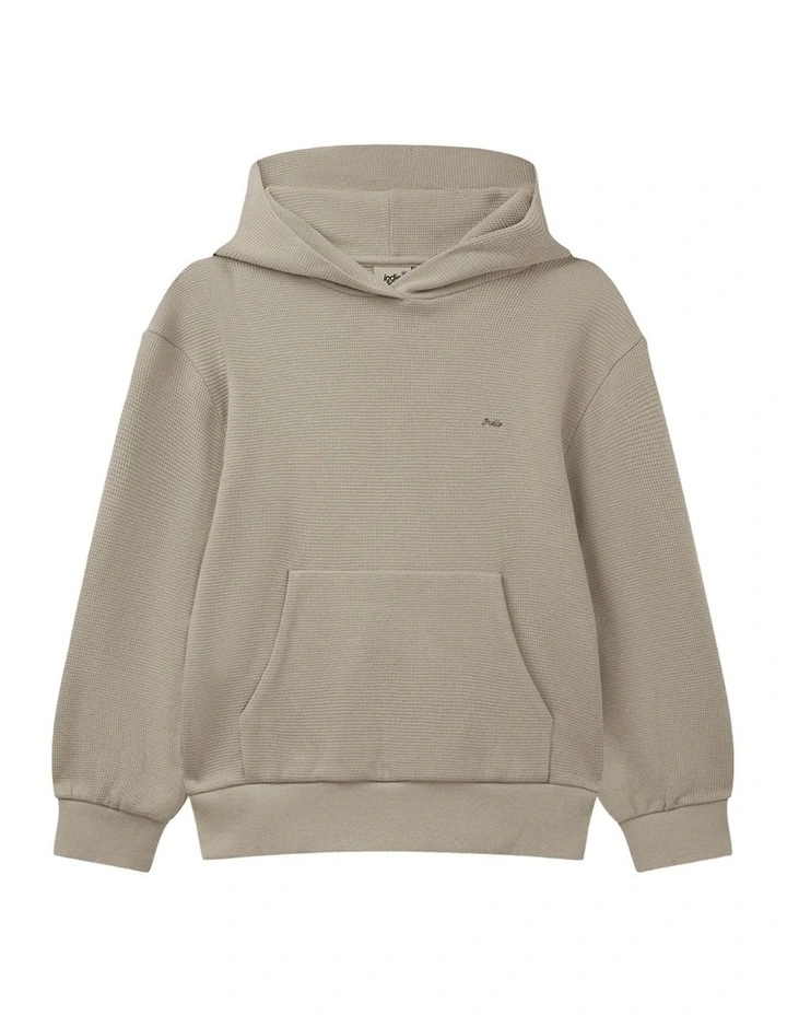 The Jackson Waffle Hoodie (8-16 Years) in Mushroom image 1