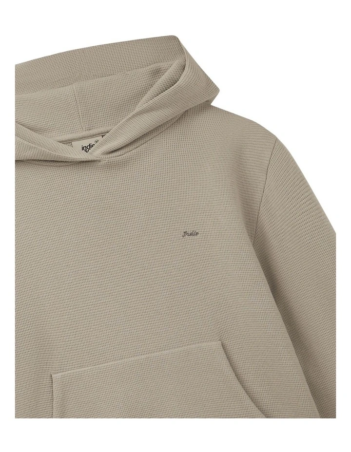 The Jackson Waffle Hoodie (8-16 Years) in Mushroom image 2