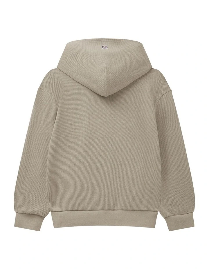 The Jackson Waffle Hoodie (8-16 Years) in Mushroom image 3