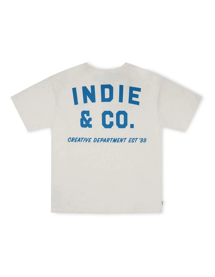 The Camino Tee (3-7 Years) in Cream/Blue image 2