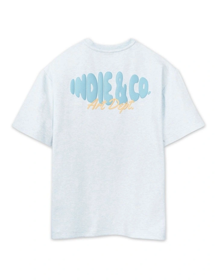 The Lenox Tee (8-16 Years) in Blue Marle image 3