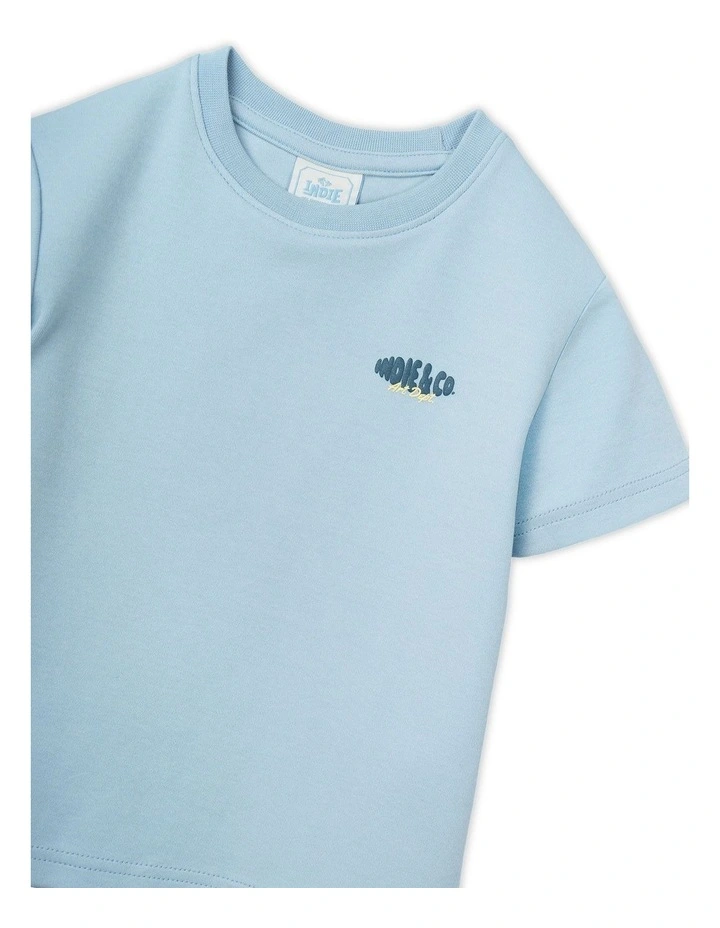 The Lenox Tee (0-2 Years) in Day Blue image 2