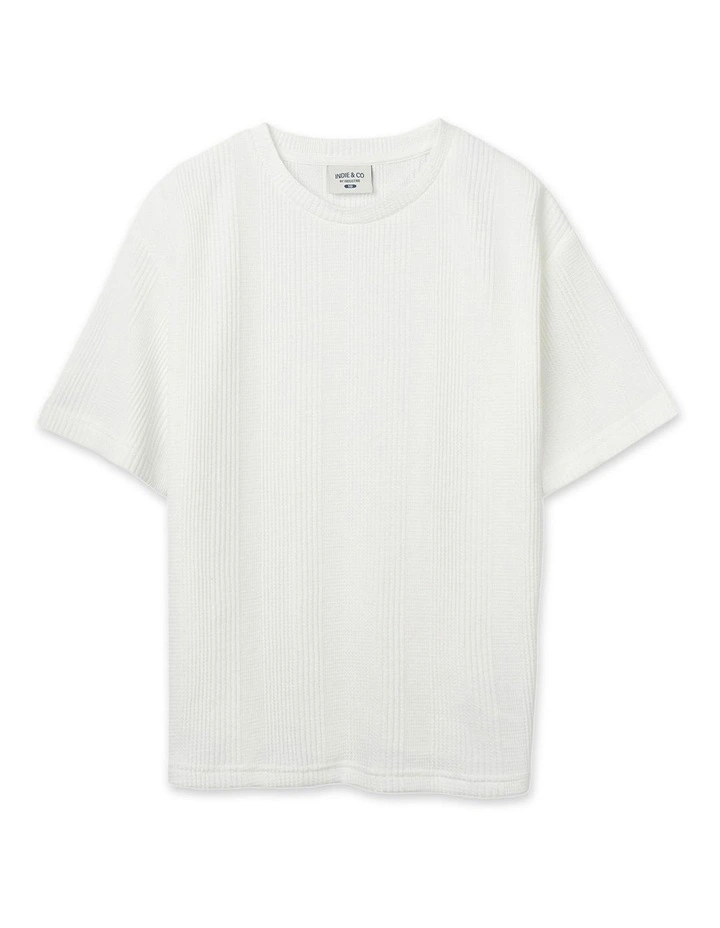 Veneto Waffle Tee (8-16 Years) in Chalk image 1