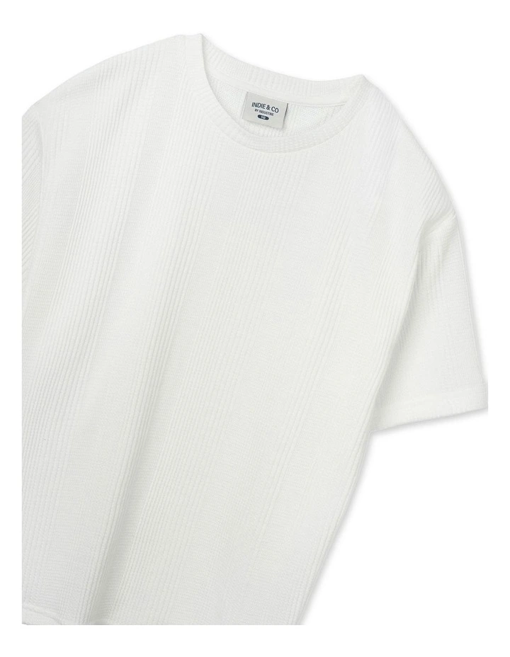 Veneto Waffle Tee (8-16 Years) in Chalk image 2