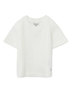 The Veneto Waffle Tee (000-2 Years) in Chalk