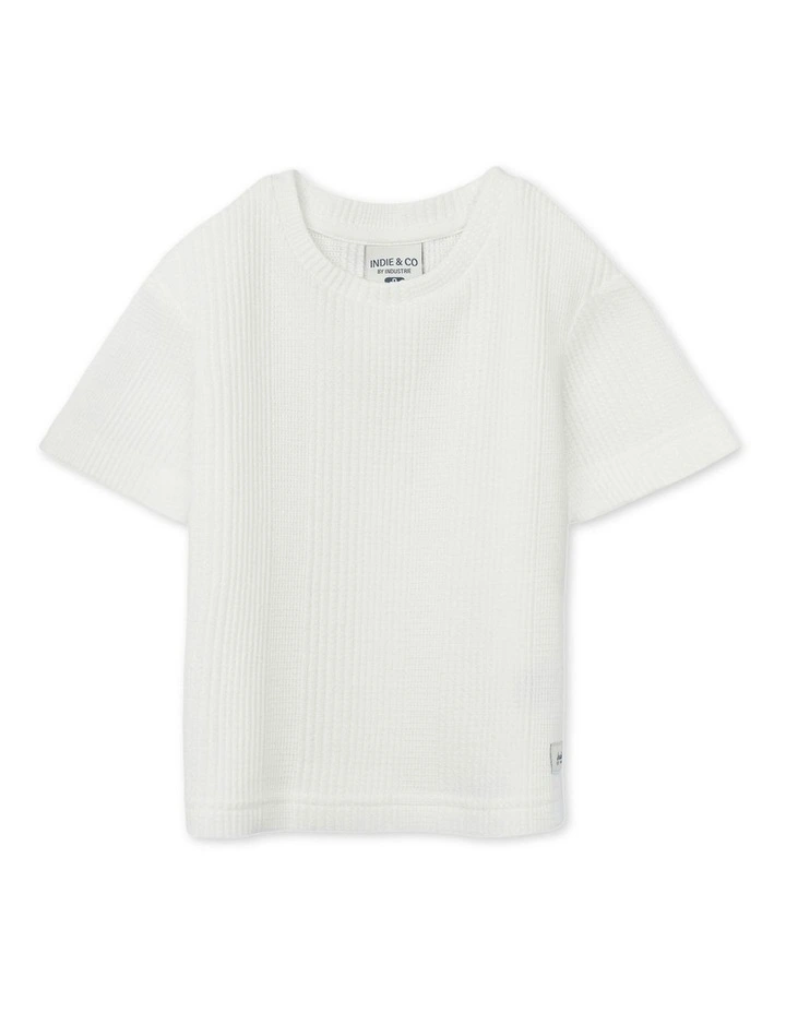 The Veneto Waffle Tee (000-2 Years) in Chalk image 1