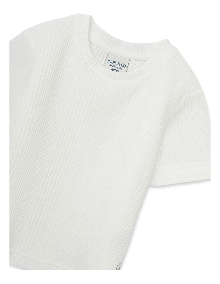 The Veneto Waffle Tee (000-2 Years) in Chalk image 2