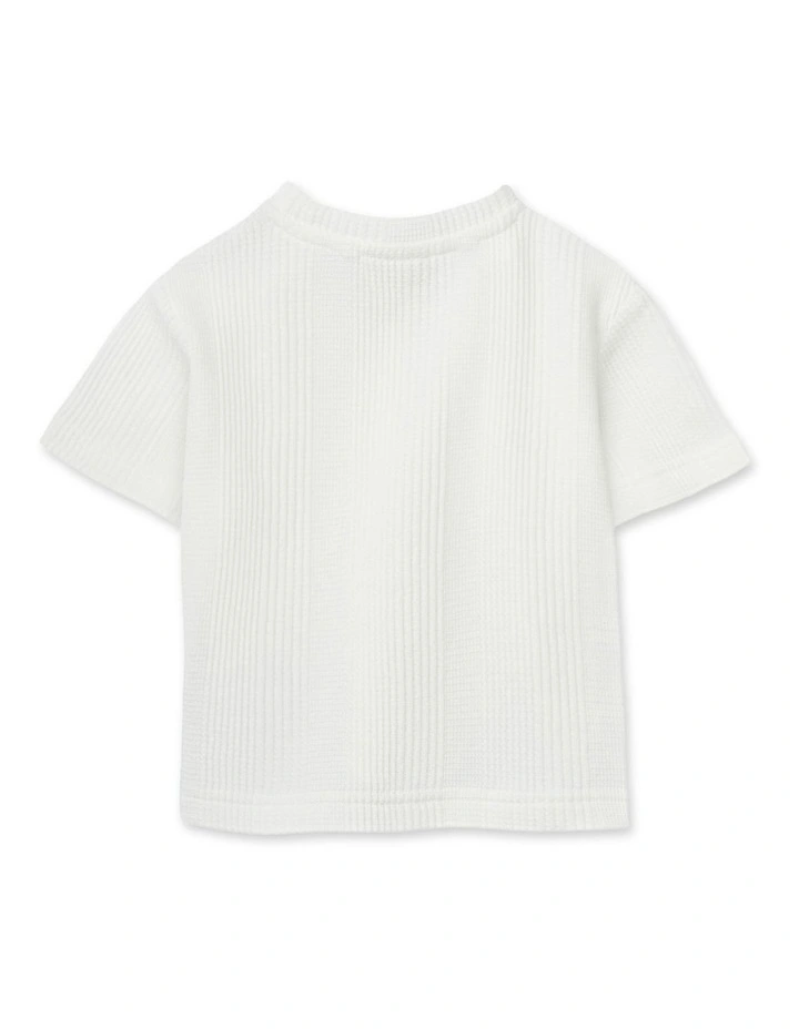 The Veneto Waffle Tee (000-2 Years) in Chalk image 3