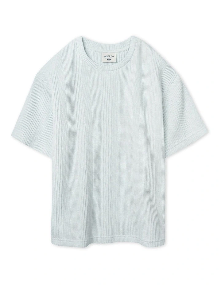 The Veneto Waffle Tee (8-16 Years) in Sky Blue image 1