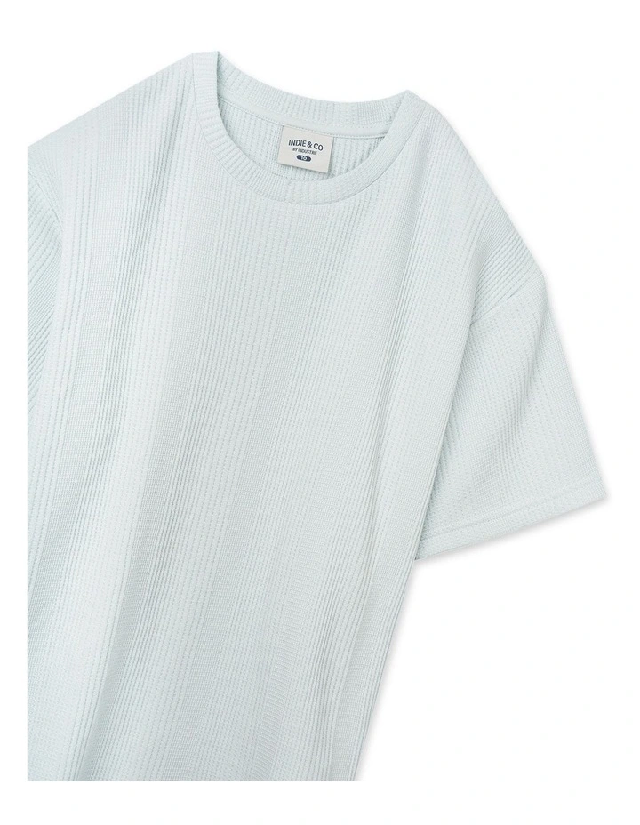 The Veneto Waffle Tee (8-16 Years) in Sky Blue image 2
