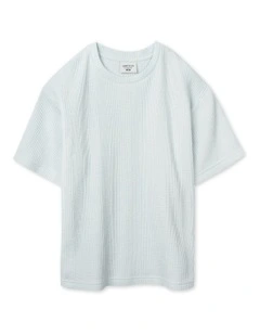 The Veneto Waffle Tee (3-7 Years) in Sky Blue