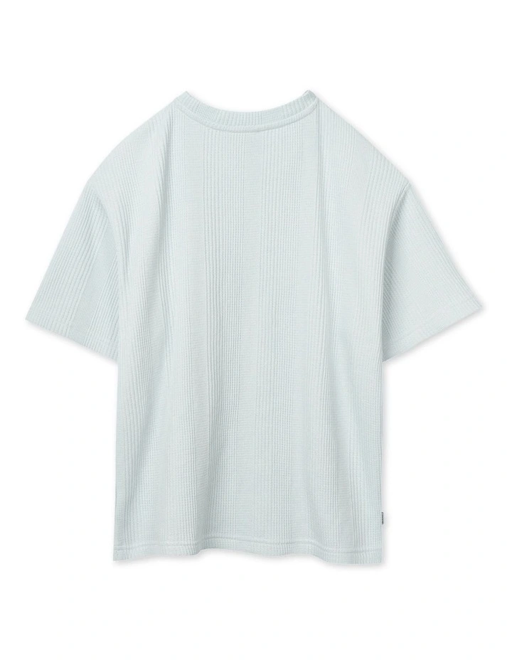 The Veneto Waffle Tee (3-7 Years) in Sky Blue image 3