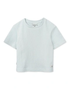 The Veneto Waffle Tee (000-2 Years) in Sky Blue