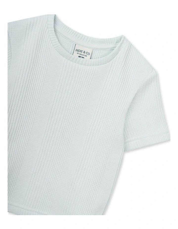 The Veneto Waffle Tee (000-2 Years) in Sky Blue image 2