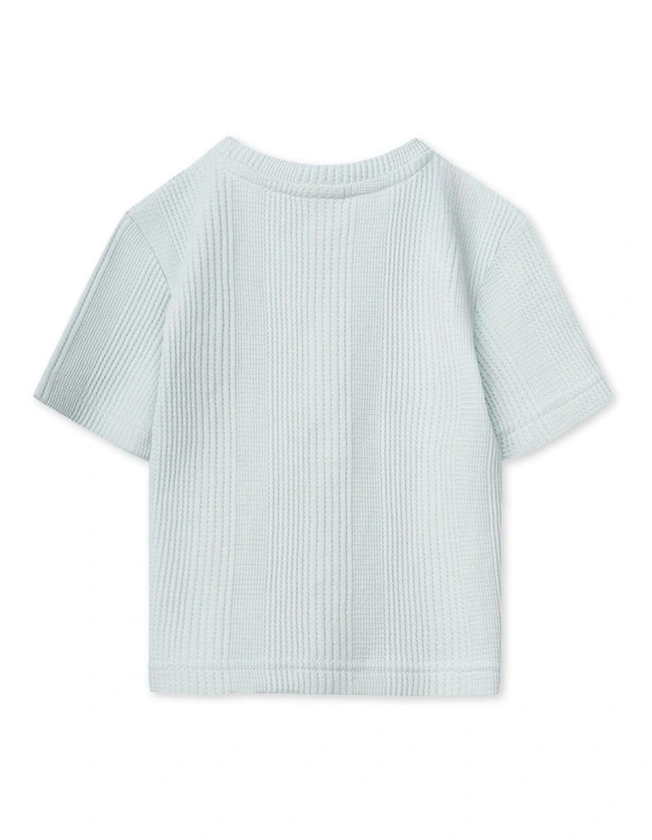 The Veneto Waffle Tee (000-2 Years) in Sky Blue image 3
