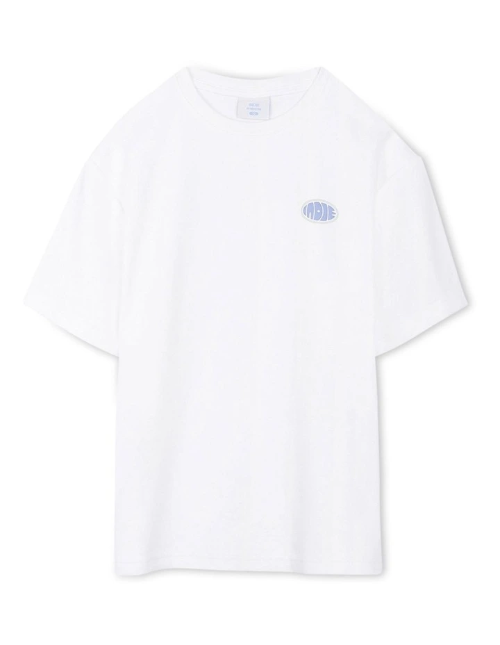 The Stacked Tee (8-16 Years) in Off White/Lilac image 1
