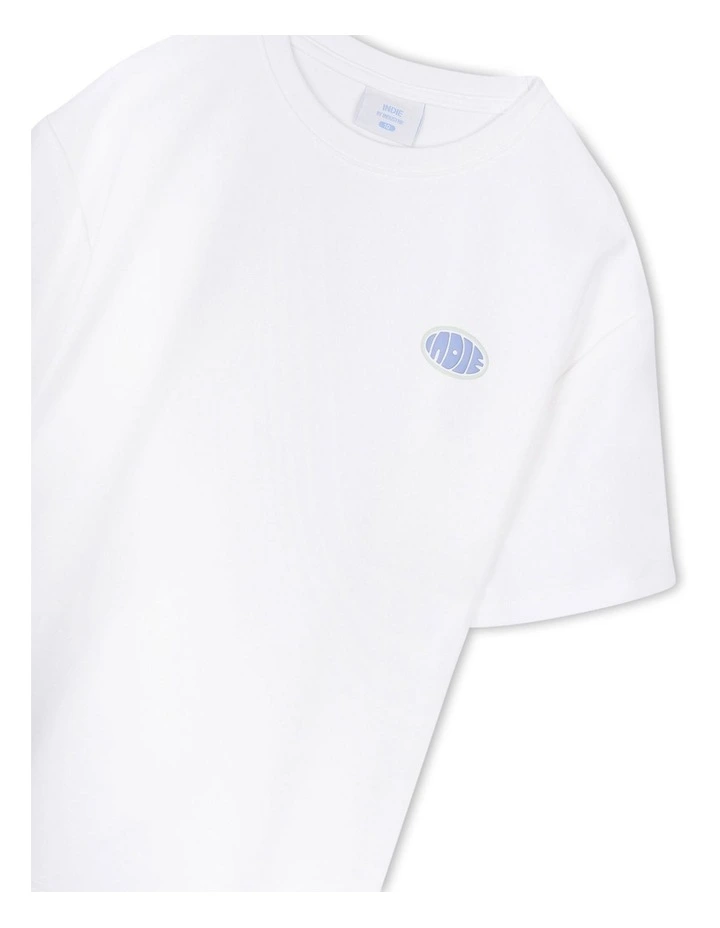 The Stacked Tee (8-16 Years) in Off White/Lilac image 2