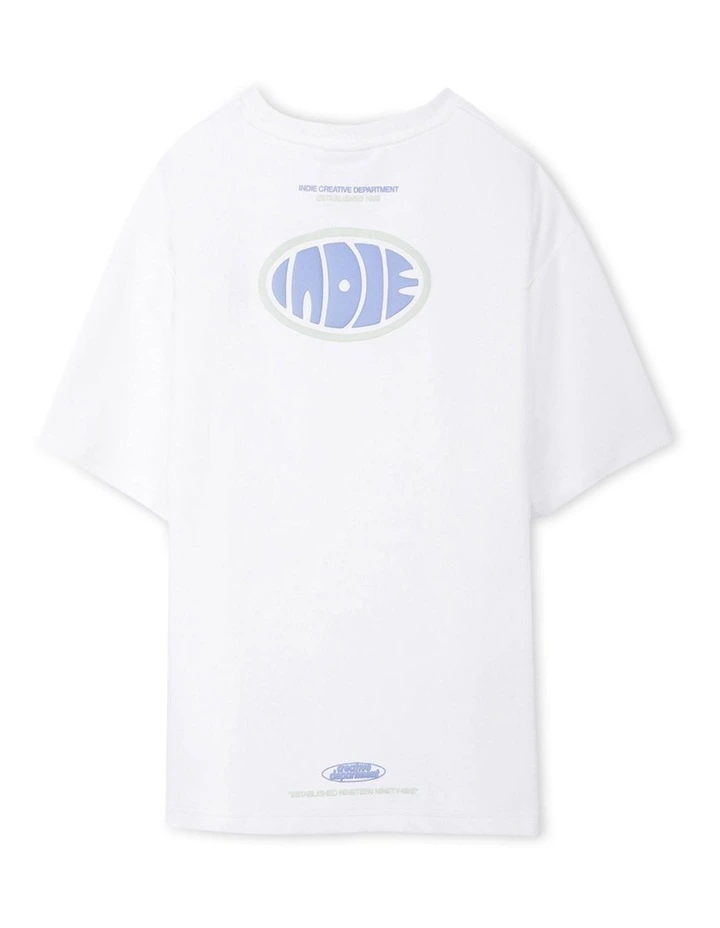 The Stacked Tee (8-16 Years) in Off White/Lilac image 3