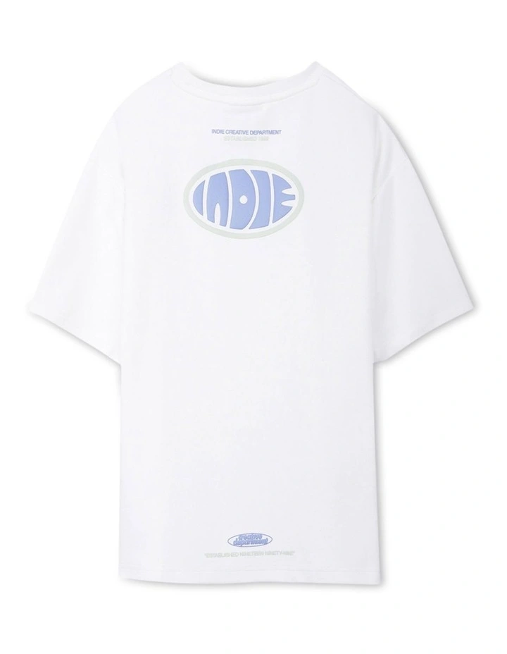 The Stacked Tee (3-7 Years) in Off White/Lilac image 2