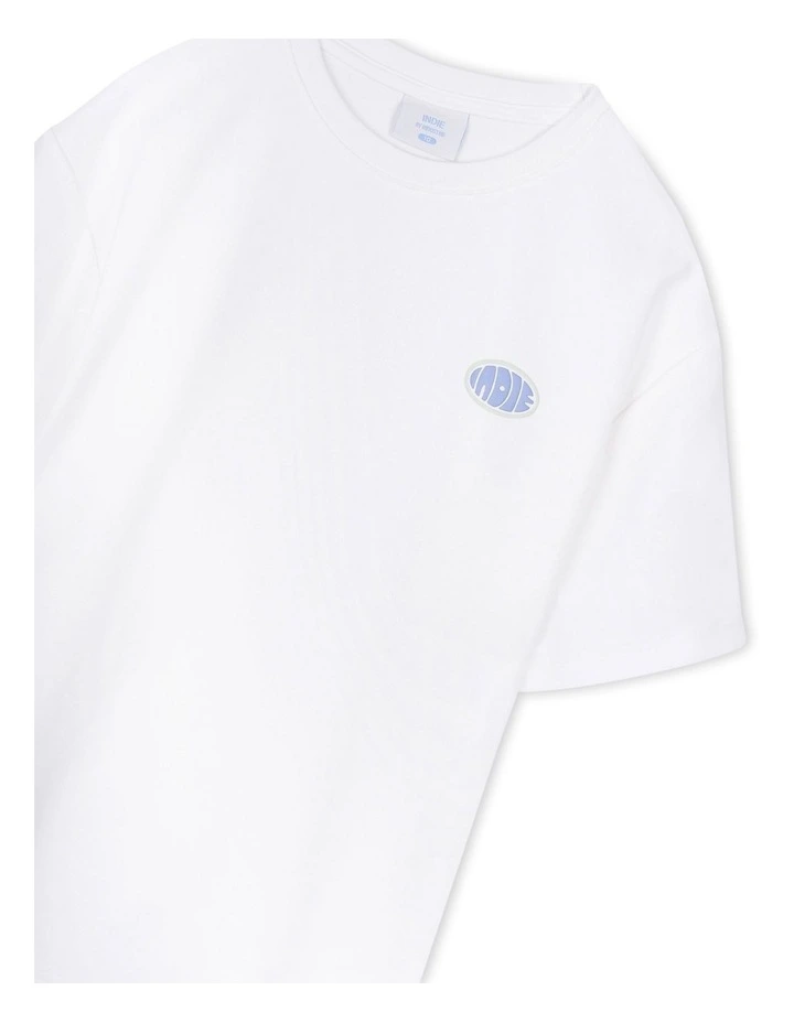 The Stacked Tee (3-7 Years) in Off White/Lilac image 3
