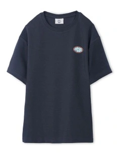 The Stacked Tee (3-7 Years) in Slate/Mint