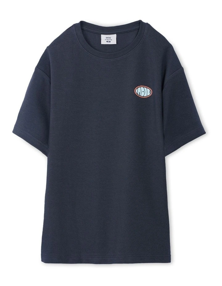 The Stacked Tee (3-7 Years) in Slate/Mint image 1