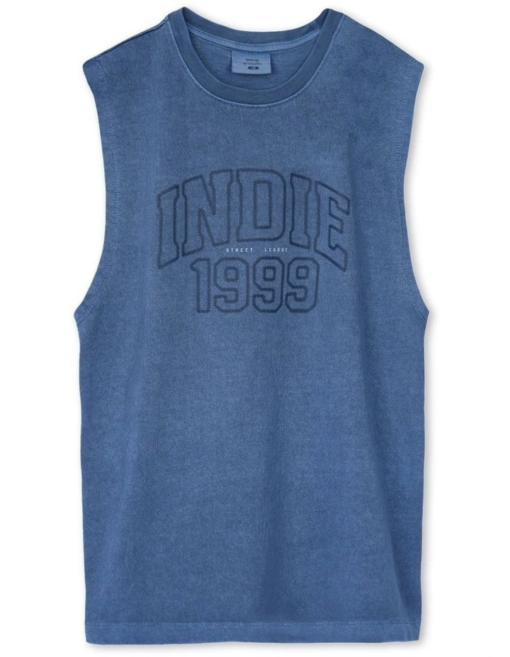 The Stitch Muscle Tee (8-16 Years) in Blue image 1
