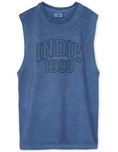 The Stitch Muscle Tee (3-7 Years) in Blue