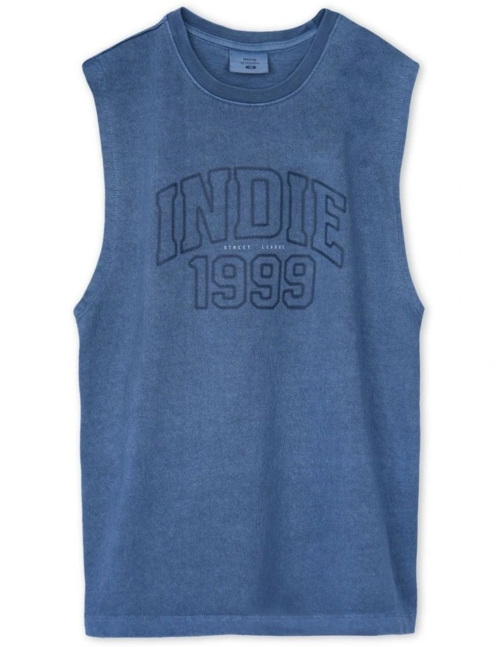 The Stitch Muscle Tee (3-7 Years) in Blue image 1