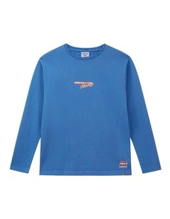 The Gainseville Long Sleeve Tee (3-7 Years) in Racing Blue