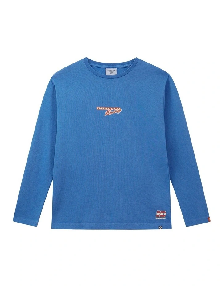 The Gainseville Long Sleeve Tee (3-7 Years) in Racing Blue image 1