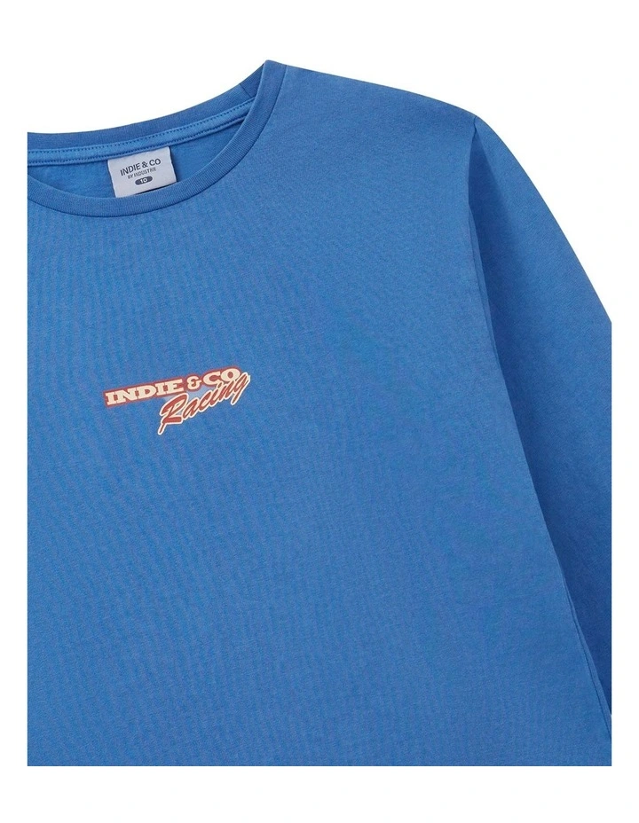 The Gainseville Long Sleeve Tee (3-7 Years) in Racing Blue image 2