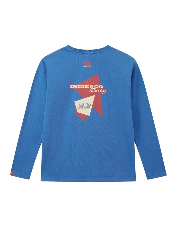 The Gainseville Long Sleeve Tee (3-7 Years) in Racing Blue image 3