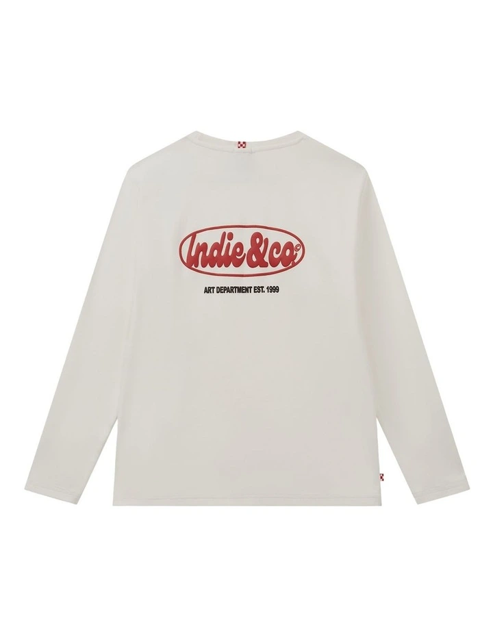The Lucerne Long Sleeve Tee (8-16 Years) in Chalk image 3