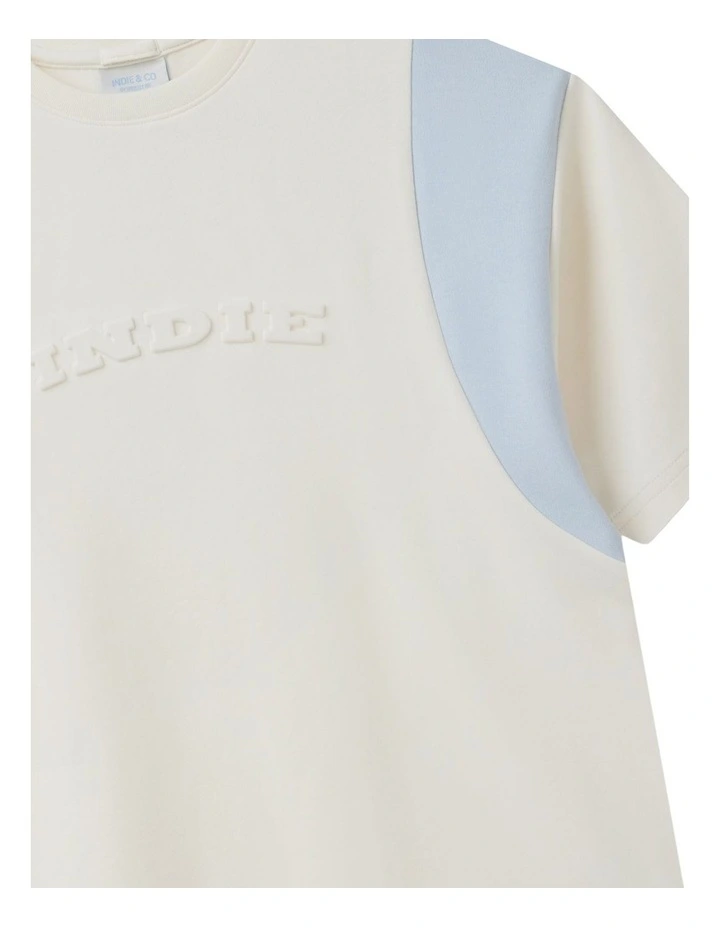 The Pier Embossed Tee (8-16 Years) in Cream image 2
