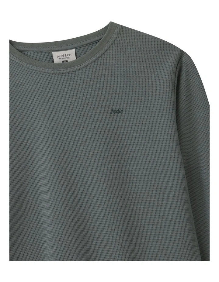 The Bryant Waffle Ls Tee Washed Coal (3-7 Yrs) image 2