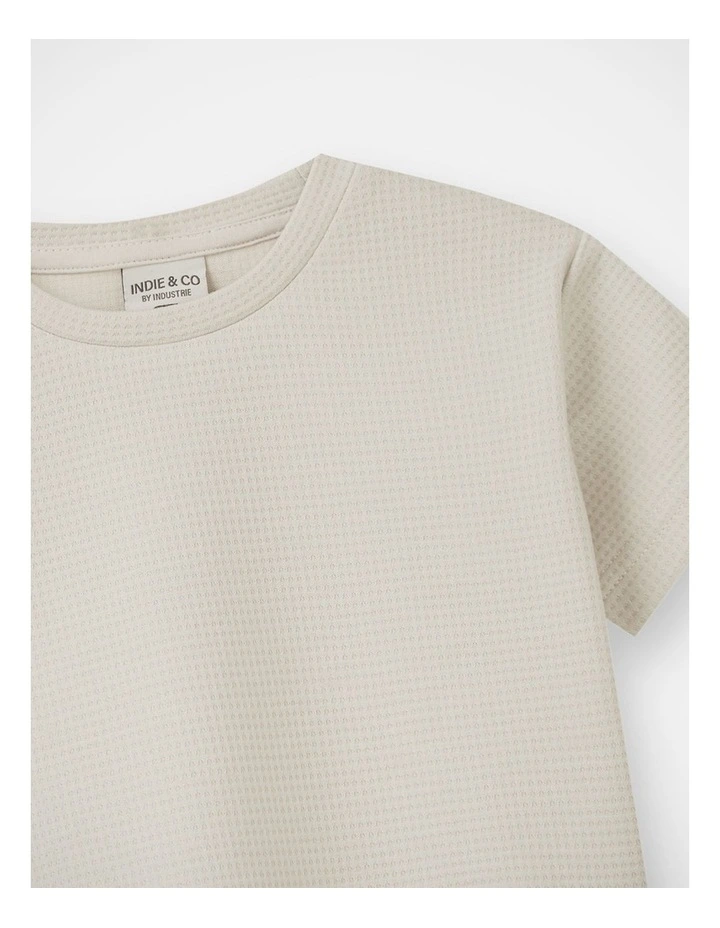 The Tech Flynn Waffle Tee - Bone (000 - 2yrs) image 2