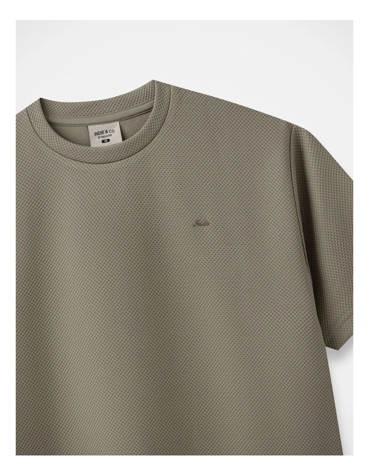 The Stansfeld Waffle Tee - Gravel (000-2 yrs) image 2