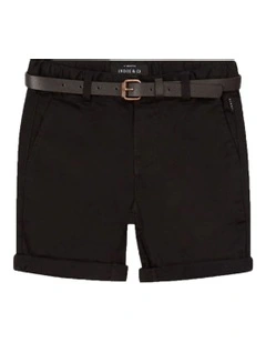 Cuba Chino Shorts (8-16 Years) in Black